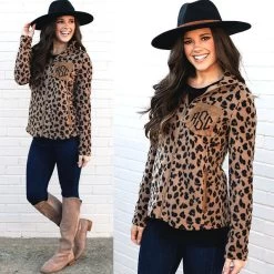 Monogrammed Leopard Fleece Jacket 6 Monogrammed Leopard Fleece Jacket -Fashion Clothing Store lDN leopard fleece jacket with wide brim hat