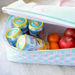 Monogrammed Beach Cooler Tote -Fashion Clothing Store lEf zipper cooler compartment of beach cooler tote