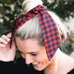 Scrunchie Scarf 10 Scrunchie Scarf -Fashion Clothing Store lH7 buffalo plaid scarf scrunchie in top knot