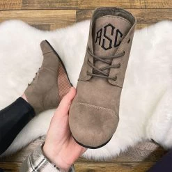 Monogrammed Booties -Fashion Clothing Store lOS monogrammed booties selfie