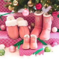 Monogrammed Baby Booties -Fashion Clothing Store lRe family sherpa shoes xmas