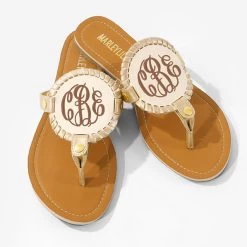 Monogrammed Embroidered Sandals Set