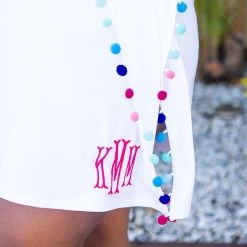 Monogrammed Pom Pom Cover Up 11 Monogrammed Pom Pom Cover Up -Fashion Clothing Store lf3 white pom pom cover up detail updated