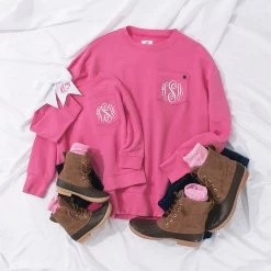 Monogrammed Kids Crewneck Sweatshirt -Fashion Clothing Store lpH mom and me hot pink crewnecks ootds