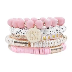 Monogrammed Mama Bracelet Stack
