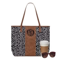 Monogrammed Dottie Tote Bag