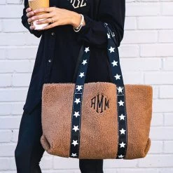 Monogrammed Sherpa Tote Bag 11 Monogrammed Sherpa Tote Bag -Fashion Clothing Store mSb hickory sherpa tote bag up close