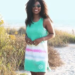 Monogrammed Coastal Cover Up -Fashion Clothing Store mUm tie dye monogrammed coastal cover up at beach