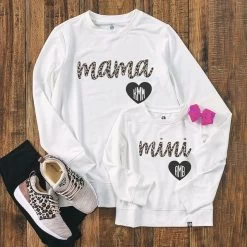 Personalized Crewneck Sweatshirt -Fashion Clothing Store mfK mama and mini monogrammed crewneck sweatshirts