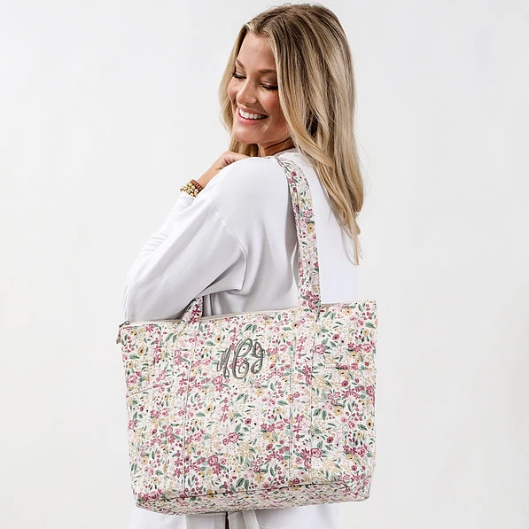 Personalized Quilted Tote Bag 3 Personalized Quilted Tote Bag - Image 3