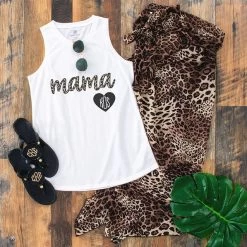 Monogrammed Poolside Tank Top -Fashion Clothing Store mj4 leopard mama poolside tank top flatlay