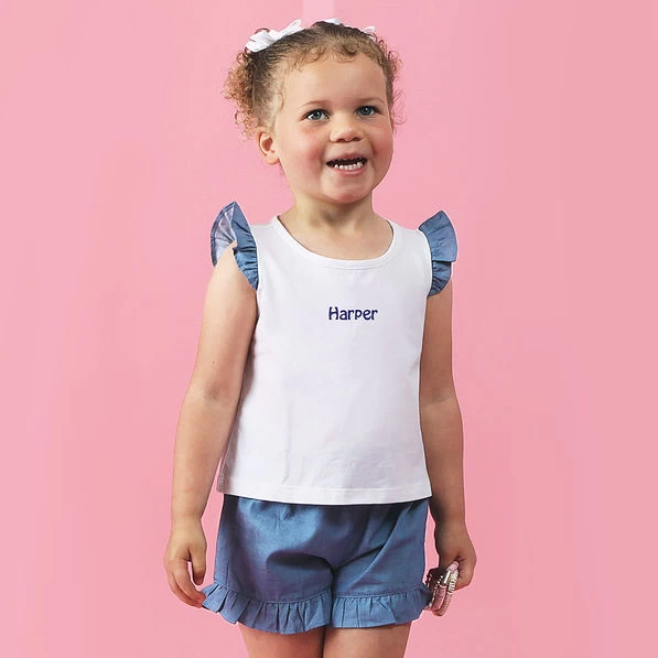 Monogrammed Toddler Ruffle Short Set 6 Monogrammed Toddler Ruffle Short Set - Image 6