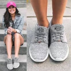 Monogrammed Athleisure Sneakers -Fashion Clothing Store nIV monogrammed athleisure sneakers with pink hat