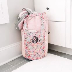 Monogrammed Packable Laundry Bag 22 Monogrammed Packable Laundry Bag -Fashion Clothing Store nMv coral floral laundry bag in bathroom