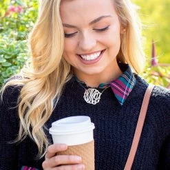 Monogrammed Signature Necklace 16 Monogrammed Signature Necklace -Fashion Clothing Store nZl monogrammed necklace with collared shirt