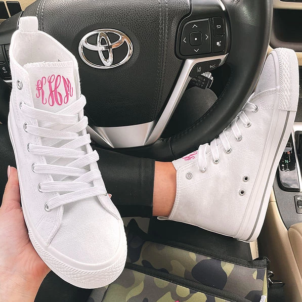 Monogrammed High Top Canvas Sneakers 6 Monogrammed High Top Canvas Sneakers - Image 6