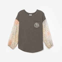 Monogrammed Puff Sleeve Top