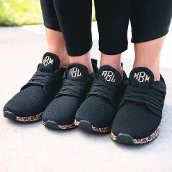 Monogrammed Youth Leopard Bottom Sneakers -Fashion Clothing Store onD mom and me leopard sneakers new