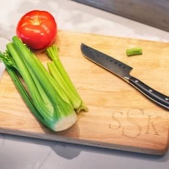 Monogrammed Wood Cutting Board -Fashion Clothing Store oy4 monogrammed cutting board with veggies