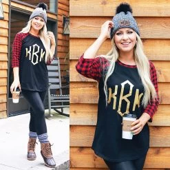 Monogrammed Raglan Tunic 10 Monogrammed Raglan Tunic -Fashion Clothing Store pAi buffalo plaid raglan tunic split