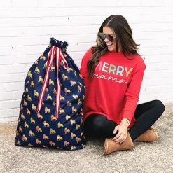 Gift Sack -Fashion Clothing Store pVJ gift sack in navy dog puppy party