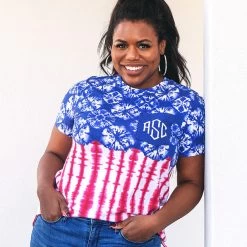 Monogrammed Americana Tie Dye Pocket T-Shirt -Fashion Clothing Store pkn tie dye americana pocket monogrammed shirt