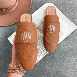 Monogrammed Slide On Loafers -Fashion Clothing Store q6M Selfie of Monogrammed Slide on Loafers in Brown