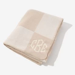 Monogrammed Checkered Blanket