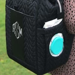 Monogrammed Quilted Diaper Backpack -Fashion Clothing Store qRH pocket for wipes
