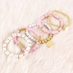 Monogrammed Nantucket Bracelet Set -Fashion Clothing Store ql1 blush nantucket set with 5 bracelets