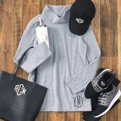 Monogrammed Fleece Tunic 11 Monogrammed Fleece Tunic -Fashion Clothing Store ql2 grey fleece tunic ootd