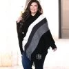 Monogrammed Striped Poncho
