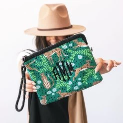 Monogrammed Neoprene Wristlet 21 Monogrammed Neoprene Wristlet -Fashion Clothing Store rfx girl holding green fiesta leopard neoprene wristlet