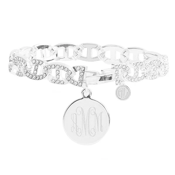 Monogrammed Pave Chain Link Bracelet 1 Monogrammed Pave Chain Link Bracelet