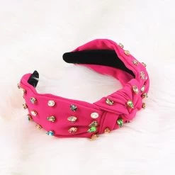 Statement Headband -Fashion Clothing Store rqA hot pink statement headband with rainbow jewels