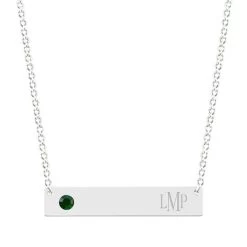 Monogrammed Birthstone Necklace