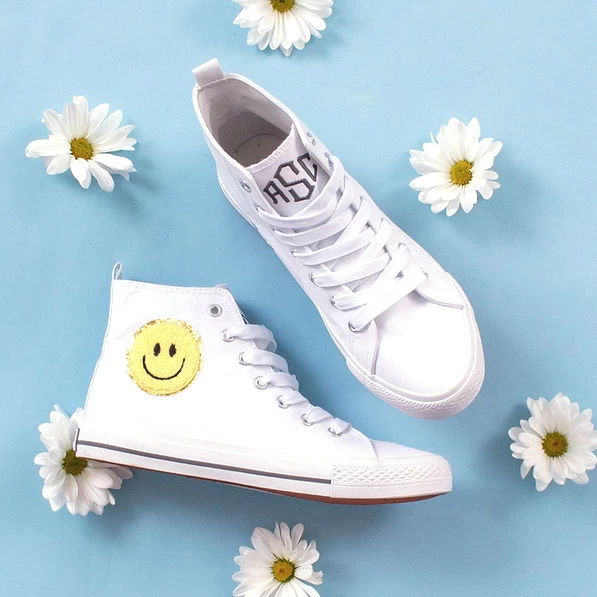Monogrammed High Top Canvas Sneakers 1 Monogrammed High Top Canvas Sneakers