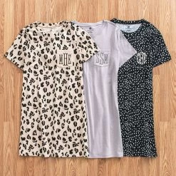 Monogrammed T-Shirt Dress 9 Monogrammed T-Shirt Dress -Fashion Clothing Store sfu trio t shirt dresses in leopard gray and dottie