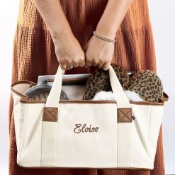 Monogrammed Stair Basket -Fashion Clothing Store sjU monogrammed stair basket in hands with name