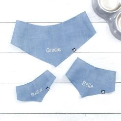 Personalized Dog Bandana -Fashion Clothing Store tLR chambray dog bandana in all sizes