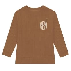 Monogrammed Kids Waffle Crewneck Sweatshirt
