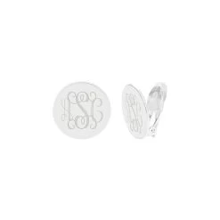 Monogrammed Clip On Earrings