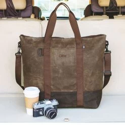 Personalized Waxed Canvas Cooler -Fashion Clothing Store tuZ name on personalized brown waxed cooler