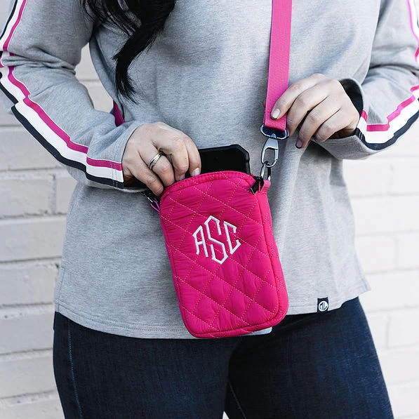 Monogrammed Quilted Phone Crossbody 8 Monogrammed Quilted Phone Crossbody - Image 8