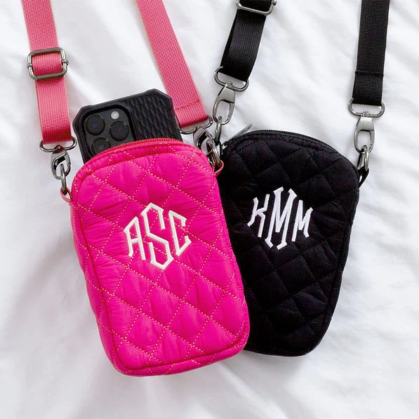 Monogrammed Quilted Phone Crossbody 2 Monogrammed Quilted Phone Crossbody - Image 2