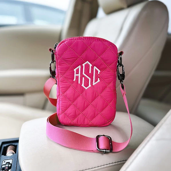 Monogrammed Quilted Phone Crossbody 5 Monogrammed Quilted Phone Crossbody - Image 5