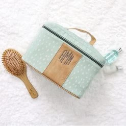 Monogrammed Dottie Train Case -Fashion Clothing Store u2d green dottie train case on fur rug