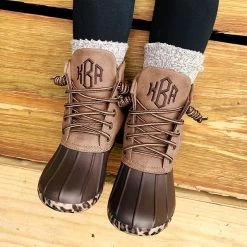 Monogrammed Kids Leopard Sole Duck Boots 9 Monogrammed Kids Leopard Sole Duck Boots -Fashion Clothing Store uYF kids monogrammed leopard sole duck boots
