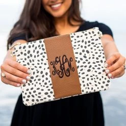 Monogrammed Leopard Print Clutch 9 Monogrammed Leopard Print Clutch -Fashion Clothing Store uki spring leopard clutch monogrammed close up