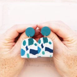 Clay Drop Earrings -Fashion Clothing Store vAf close up of clay drop earrings